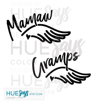 Window Sticker, Car Decal, In Loving Memory Custom Name Angel Wing