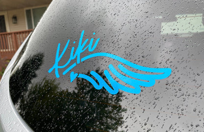 Window Sticker, Car Decal, In Loving Memory Custom Name Angel Wing