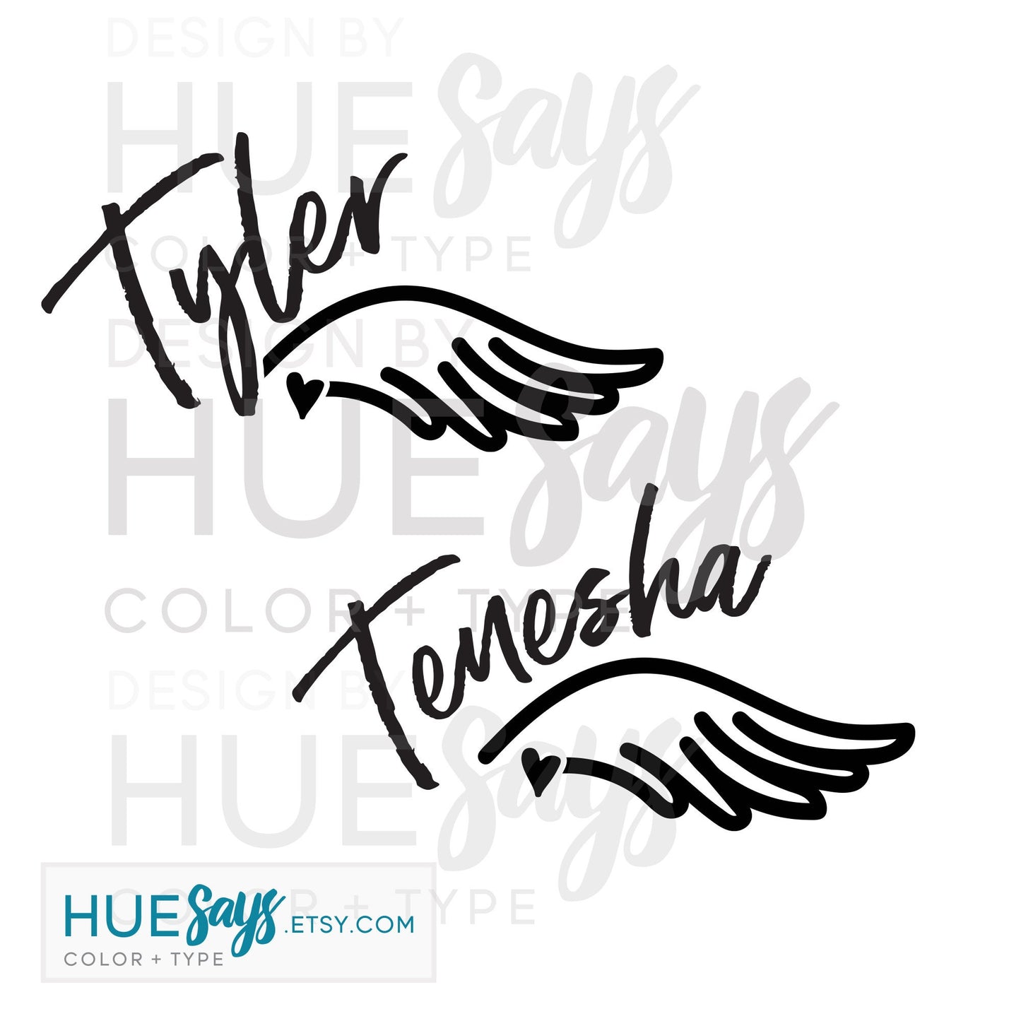 Window Sticker, Car Decal, In Loving Memory Custom Name Angel Wing